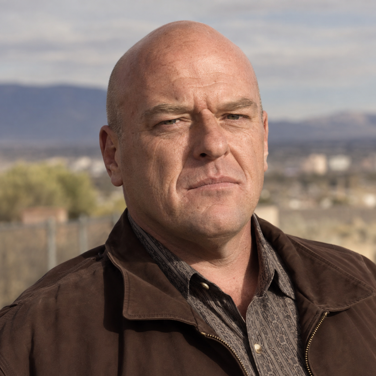 Dean Norris as Hank Schrader in Breaking Bad, in a head-and-shoulders character portrait.