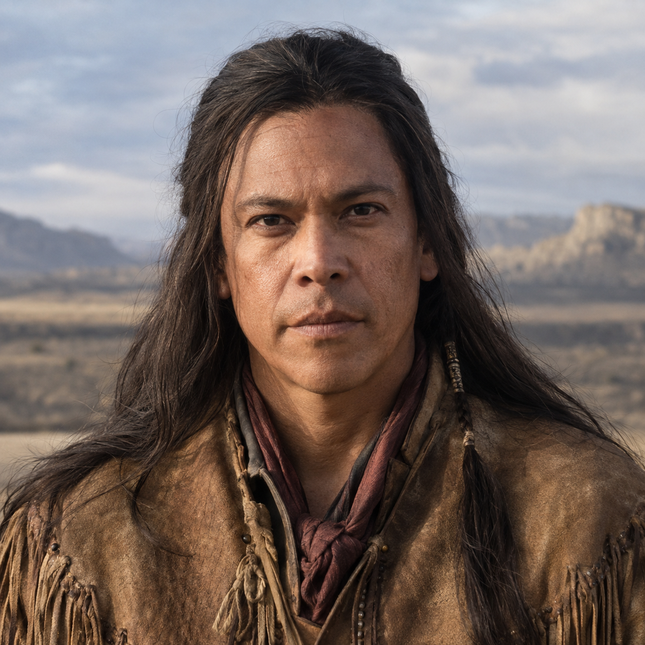 Chaske Spencer as Eli Whipp in The English, in a head-and-shoulders character portrait.