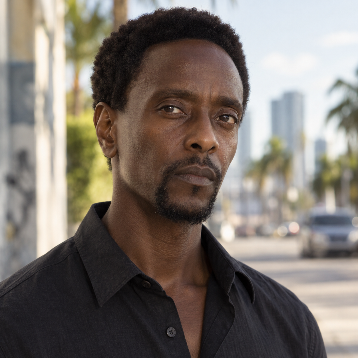 Head-and-shoulders portrait of Edi Gathegi as Ronald Dacey in StartUp.