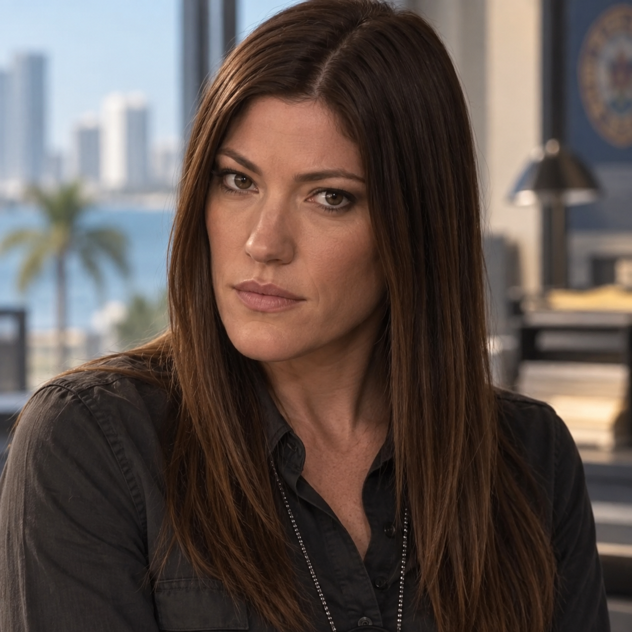 Head-and-shoulders portrait of Jennifer Carpenter as Debra Morgan in Dexter.