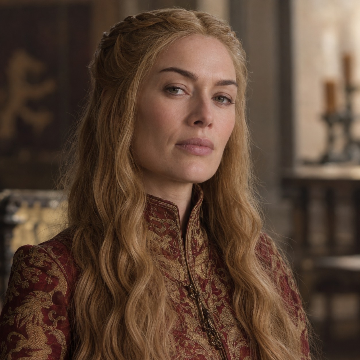 Head-and-shoulders portrait of Lena Headey as Cersei Lannister in Game of Thrones.