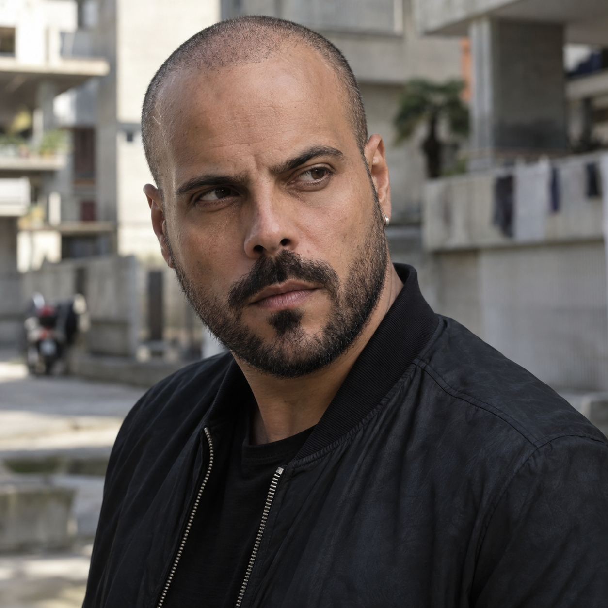 Head-and-shoulders portrait of Marco D'Amore as Ciro Di Marzio in Gomorrah.